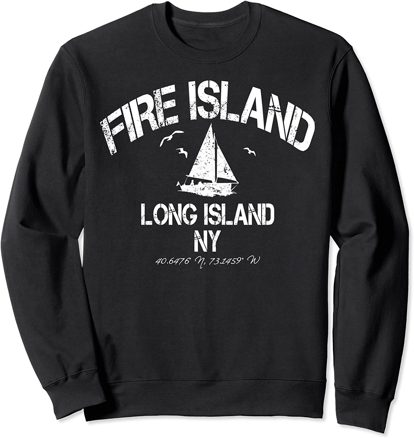 FIRE ISLAND LONG ISLAND NEW YORK Nautical Distressed Sweatshirt