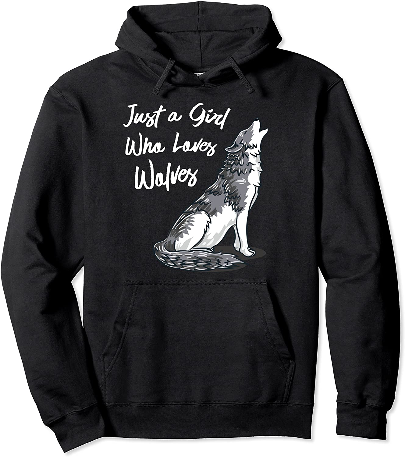 Just A Girl Who Loves Wolves Howling Wolf Lover Hoodie