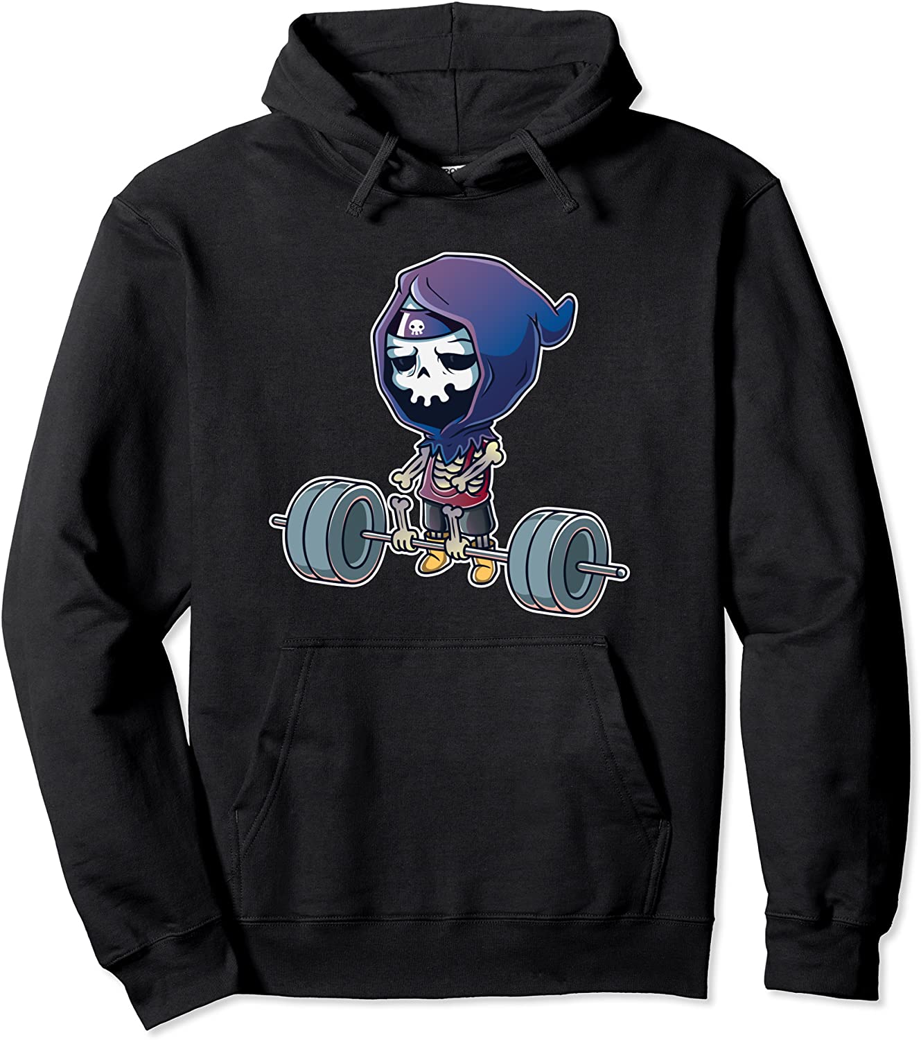 Gym Reaper Grim Reaper Deadlifts Workout Halloween Costume Pullover Hoodie