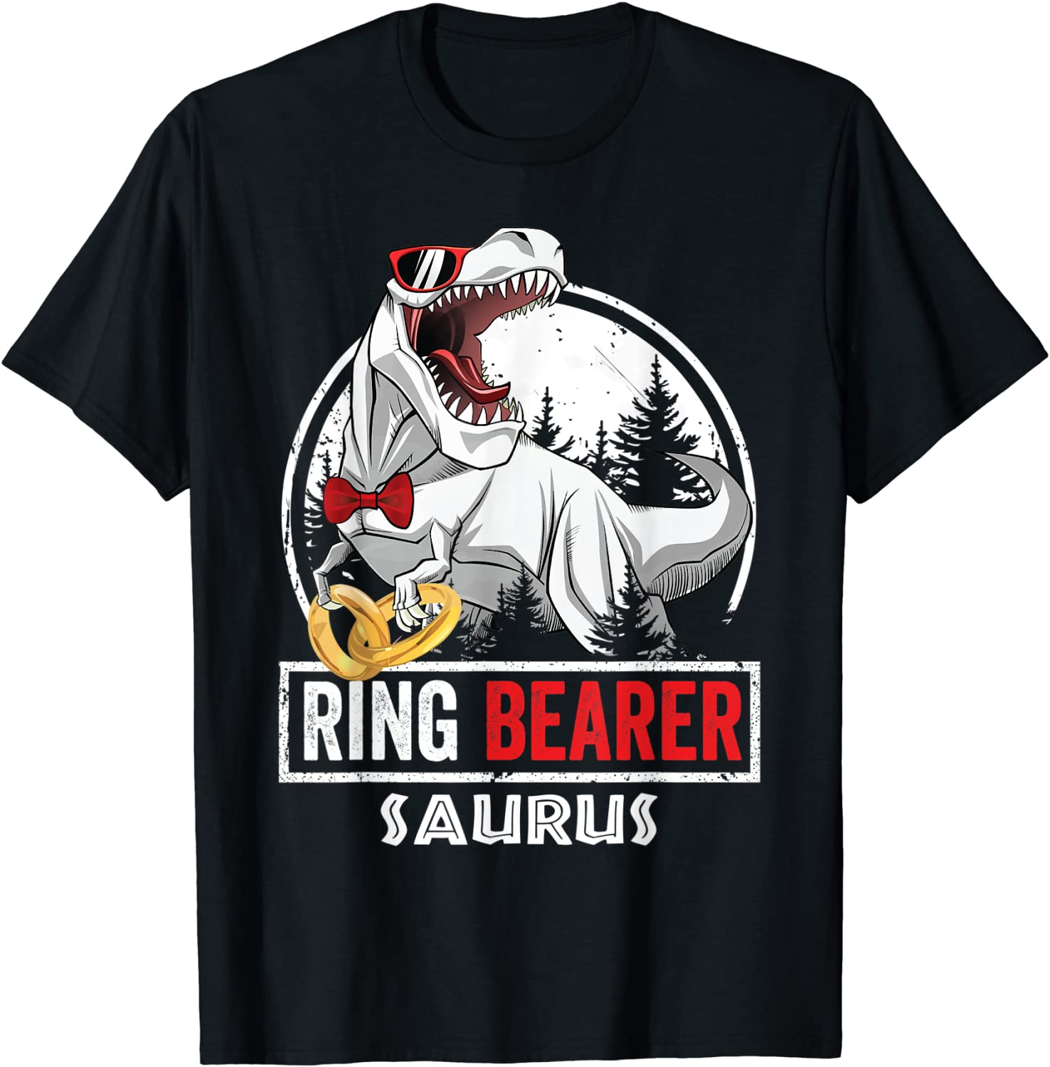Ring Bearer Saurus Shirt T Rex Wedding Kids Boys Ring Bearer T-Shirt
