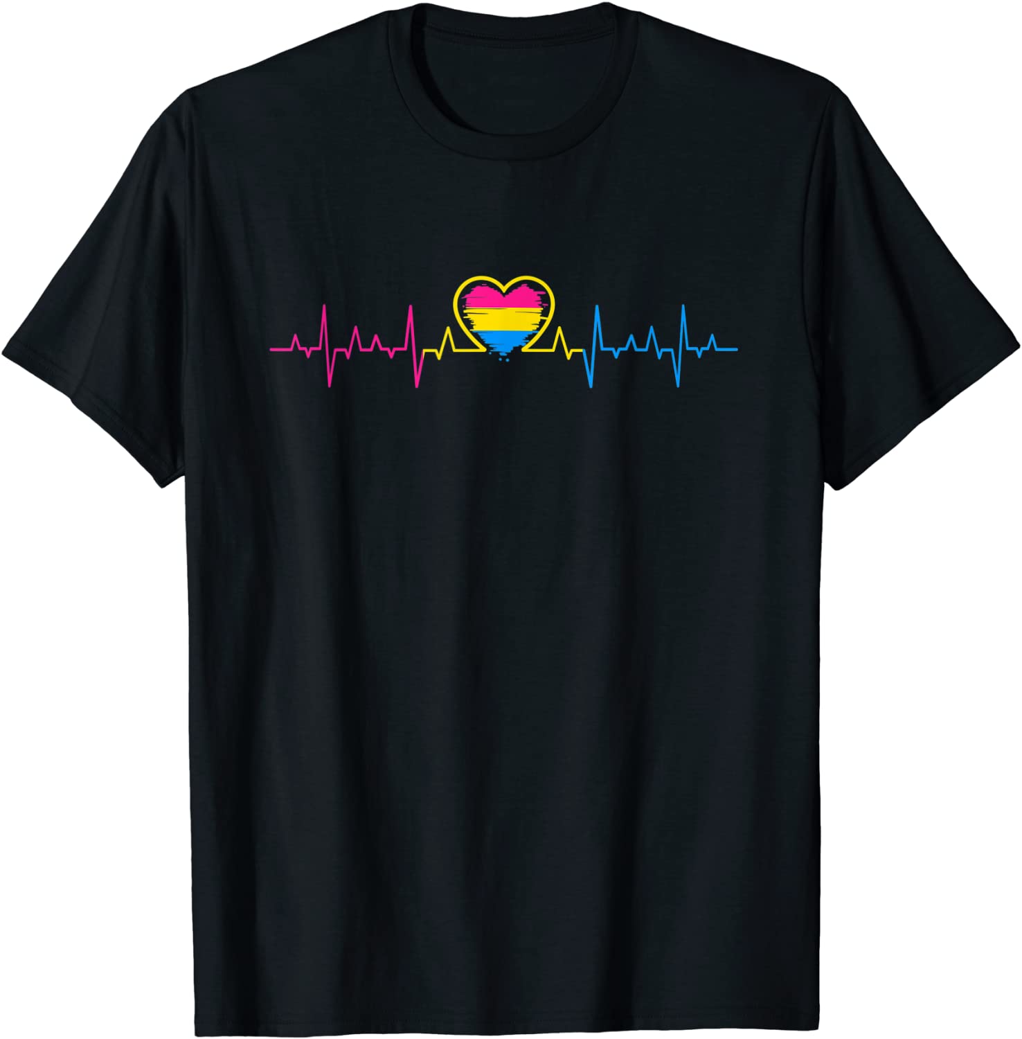 Pansexual Heartbeat - Pan Pride Outfit Pansexual Gift T-Shirt