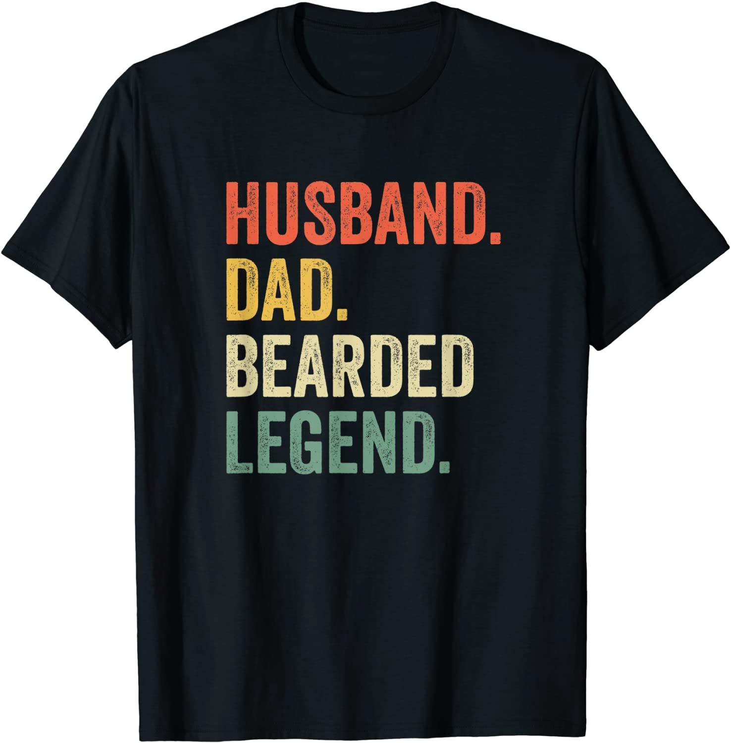 Mens Funny Bearded Husband Dad Beard Legend Vintage T-Shirt