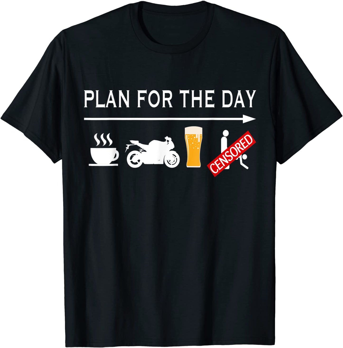 Motorcycle Biker Shirt Sport Bike Adult Humor Plan For Day