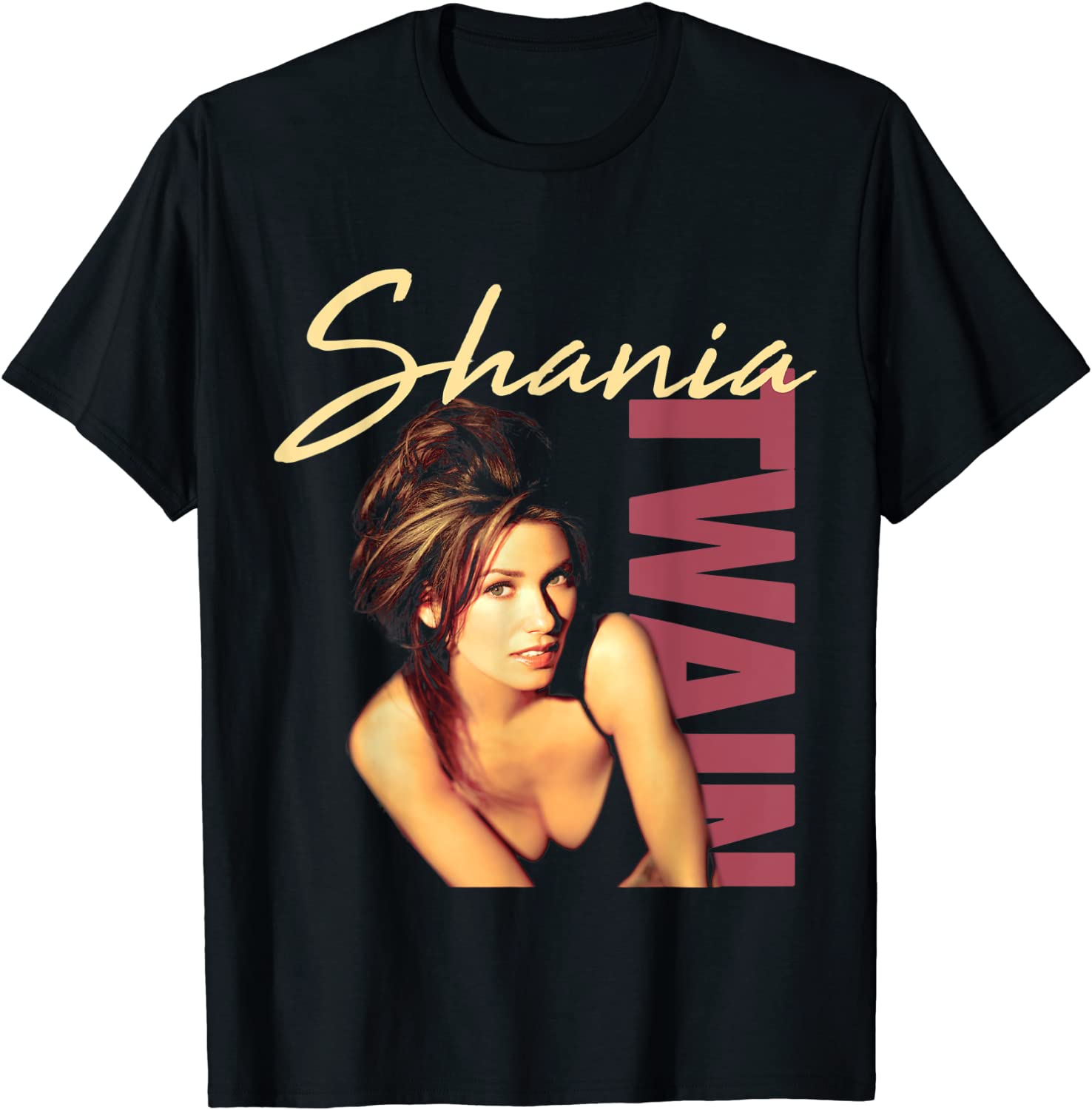 Mens Shania Twain Official Color Photo Tee T-Shirt
