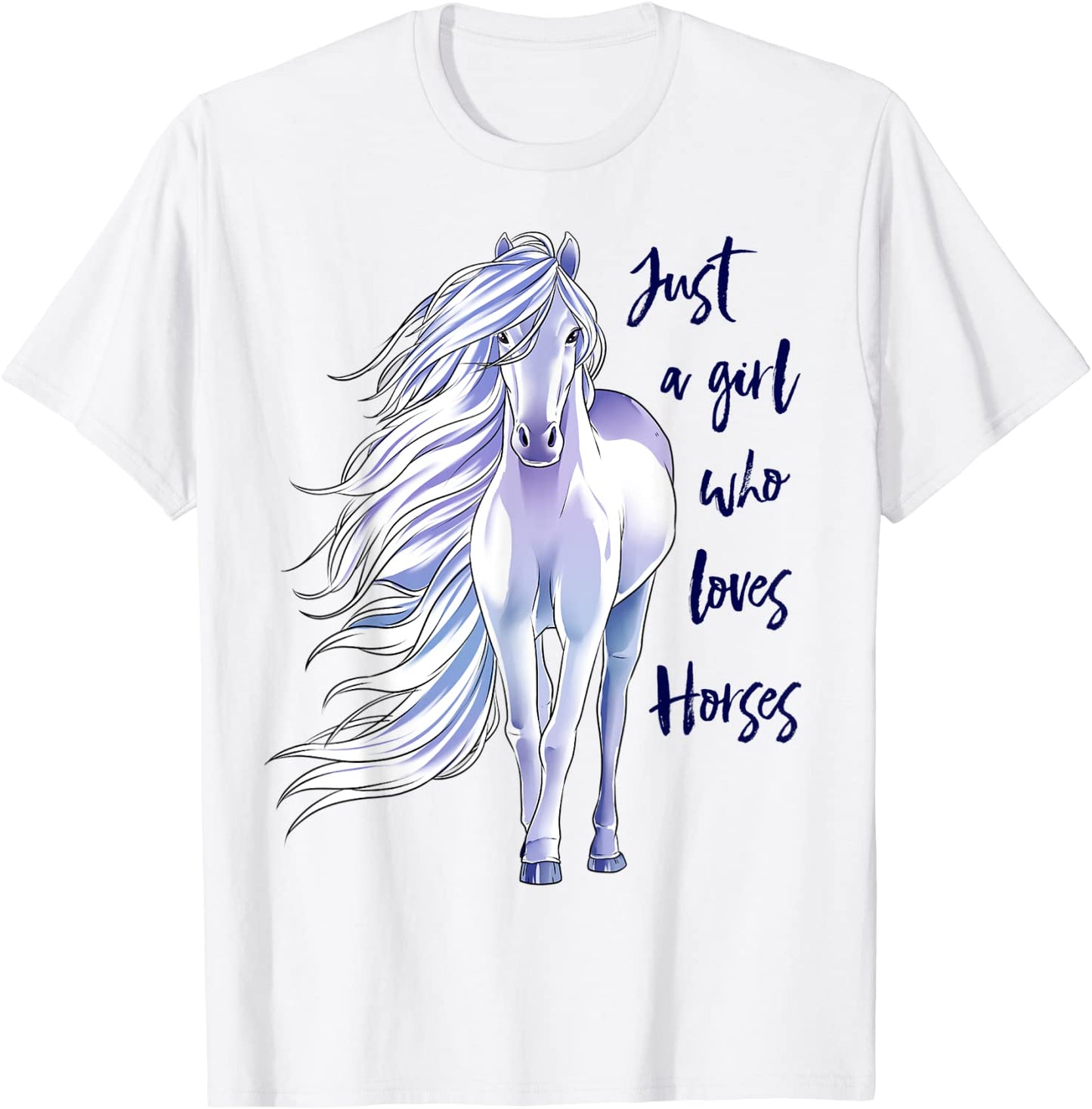 Just A Girl Who Loves Horses T Shirt Horse Women Riding Gift