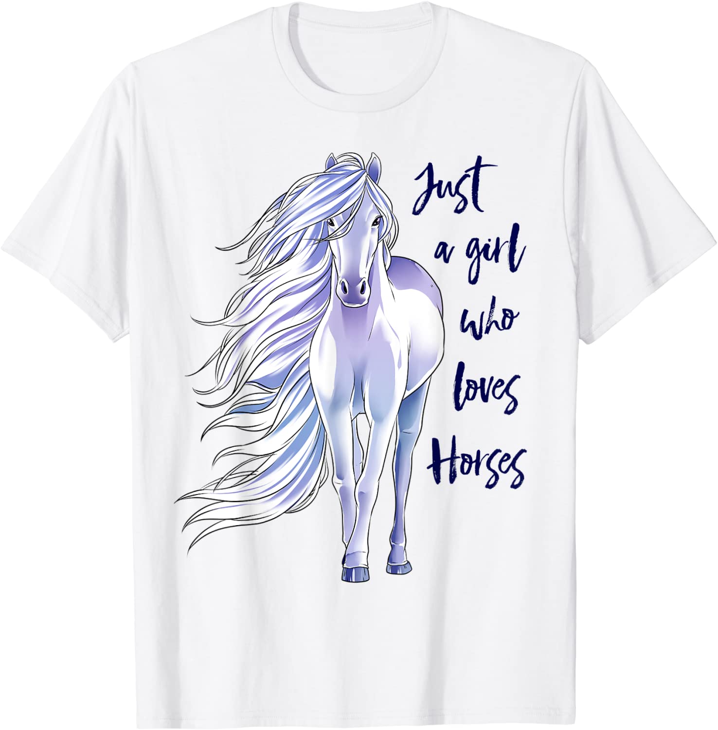 Just A Girl Who Loves Horses T Shirt Horse Women Riding Gift