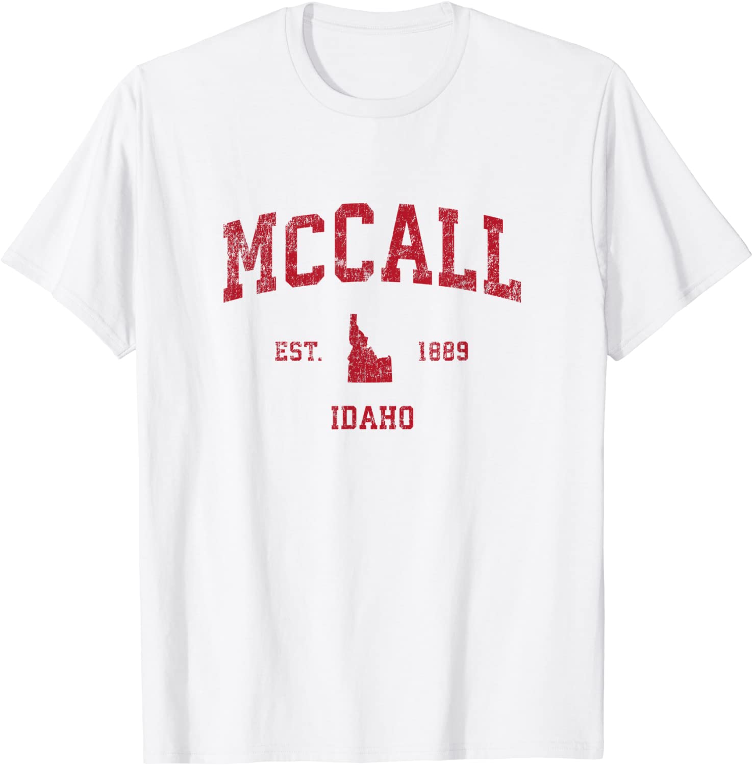 McCall Idaho ID Vintage Sports Design Red Print T-Shirt