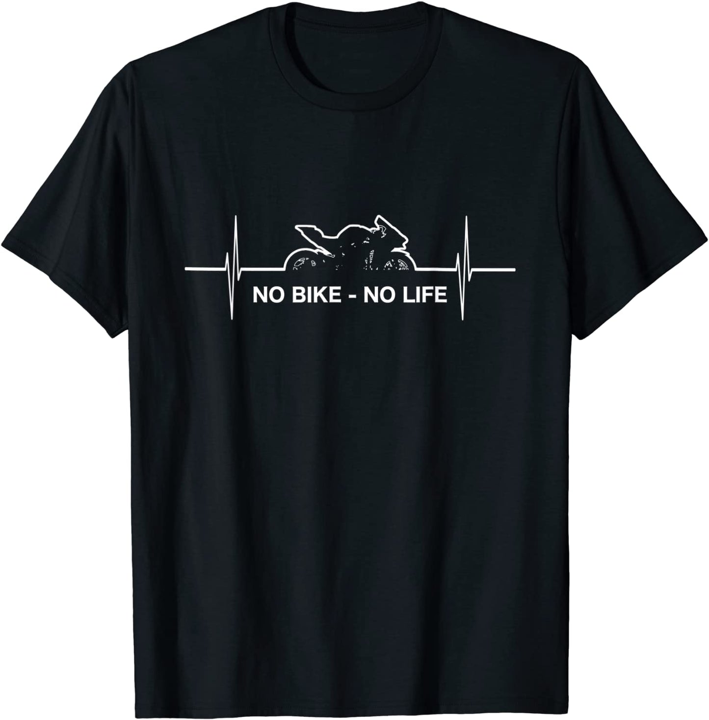 NO BIKE NO LIFE Funny Sportbike Heartbeat Motorcycle T-Shirt