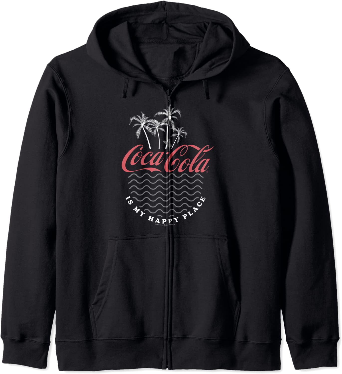 Coca-Cola Is My Happy Place Beach Line Art Logo Hoodie