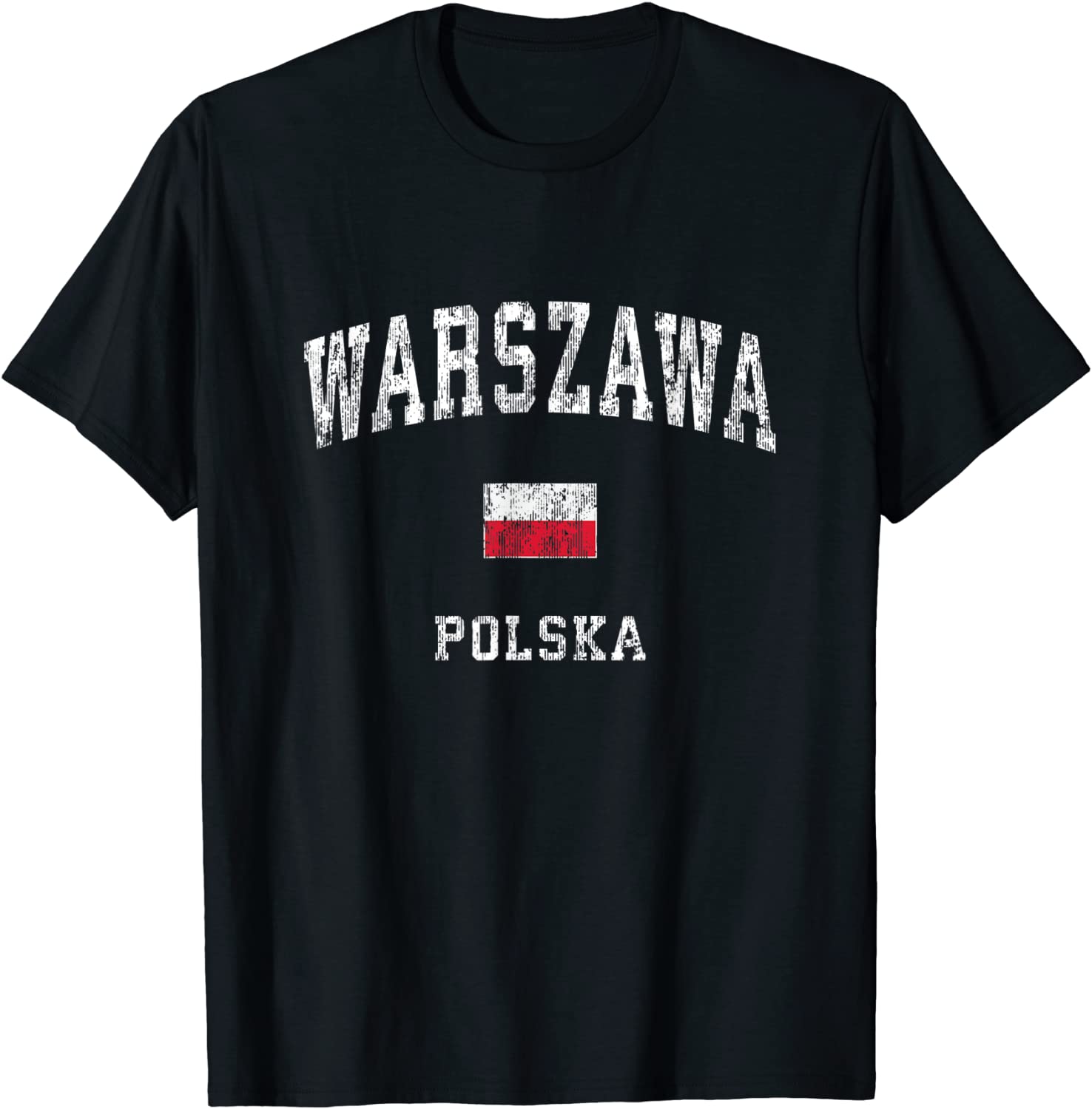 Warsaw Poland Warszawa Polska Vintage Athletic Sports Design T-Shirt