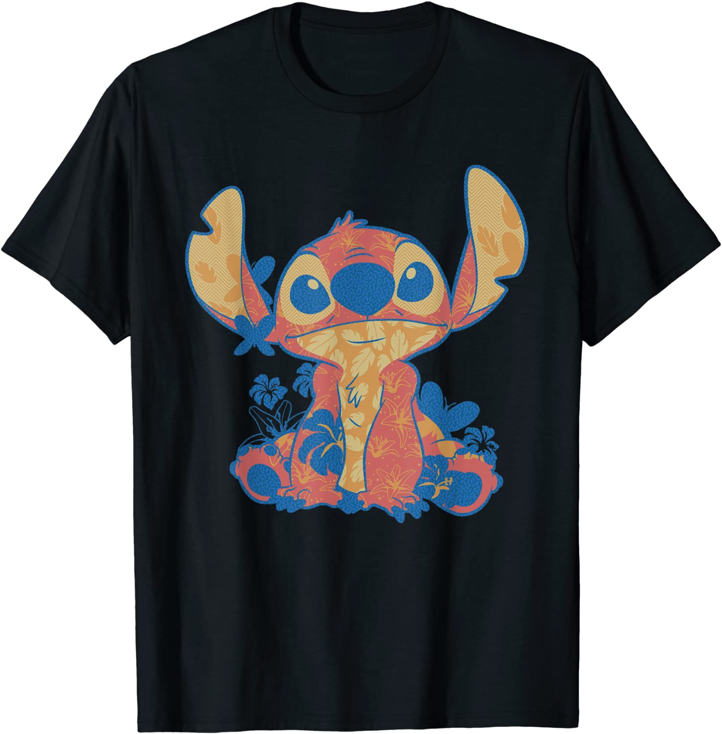 Disney Lilo Stitch in Hawaiian Floral Print T-Shirt