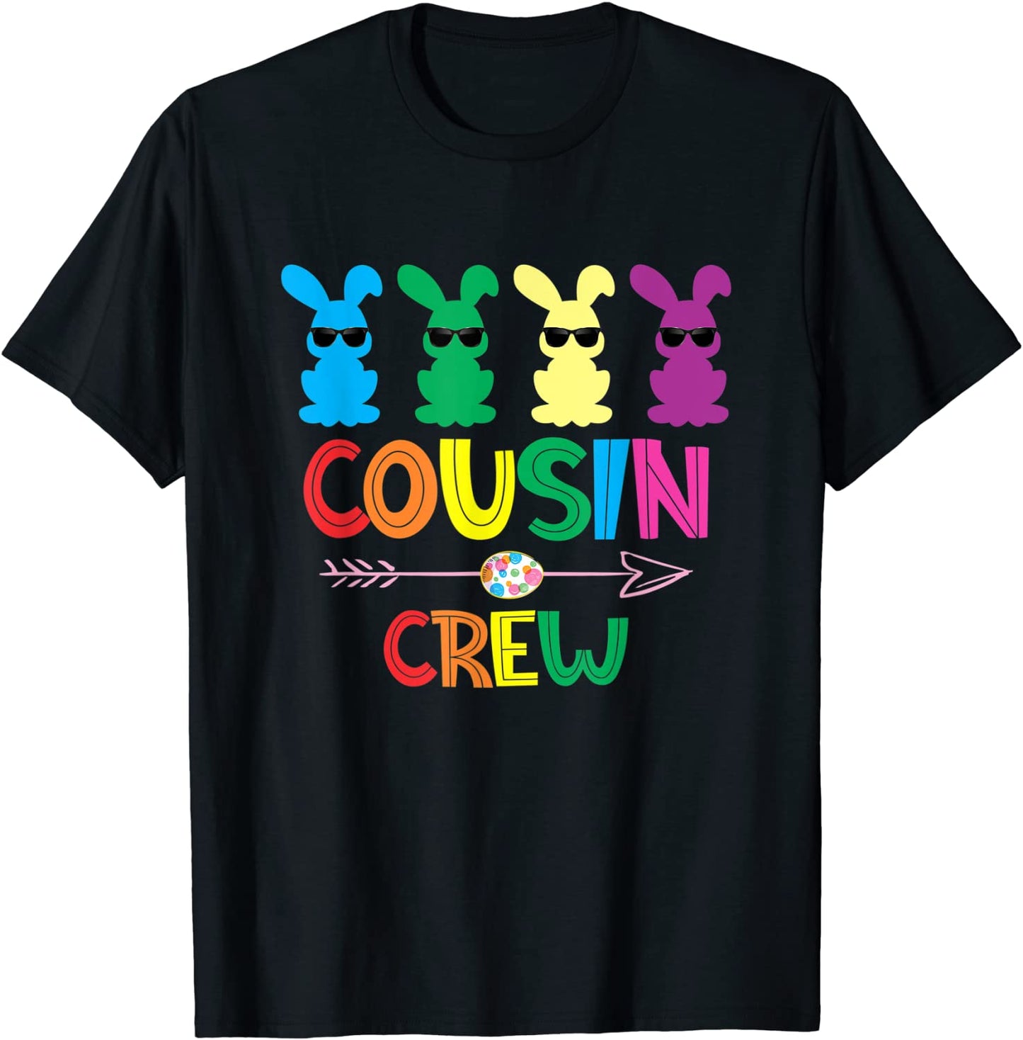 Cousin Crew Cute Bunny Rabbit Matching Easter Day Party T-Shirt