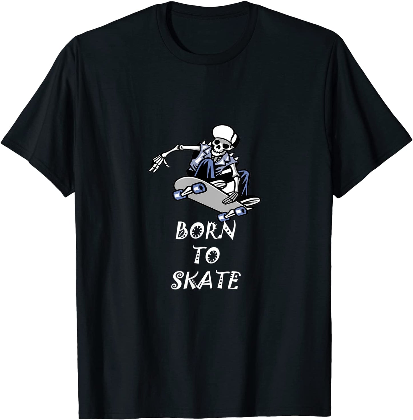 Funny Skeleton Skater Retro SKATEBOARD T-shirt Skater Gift