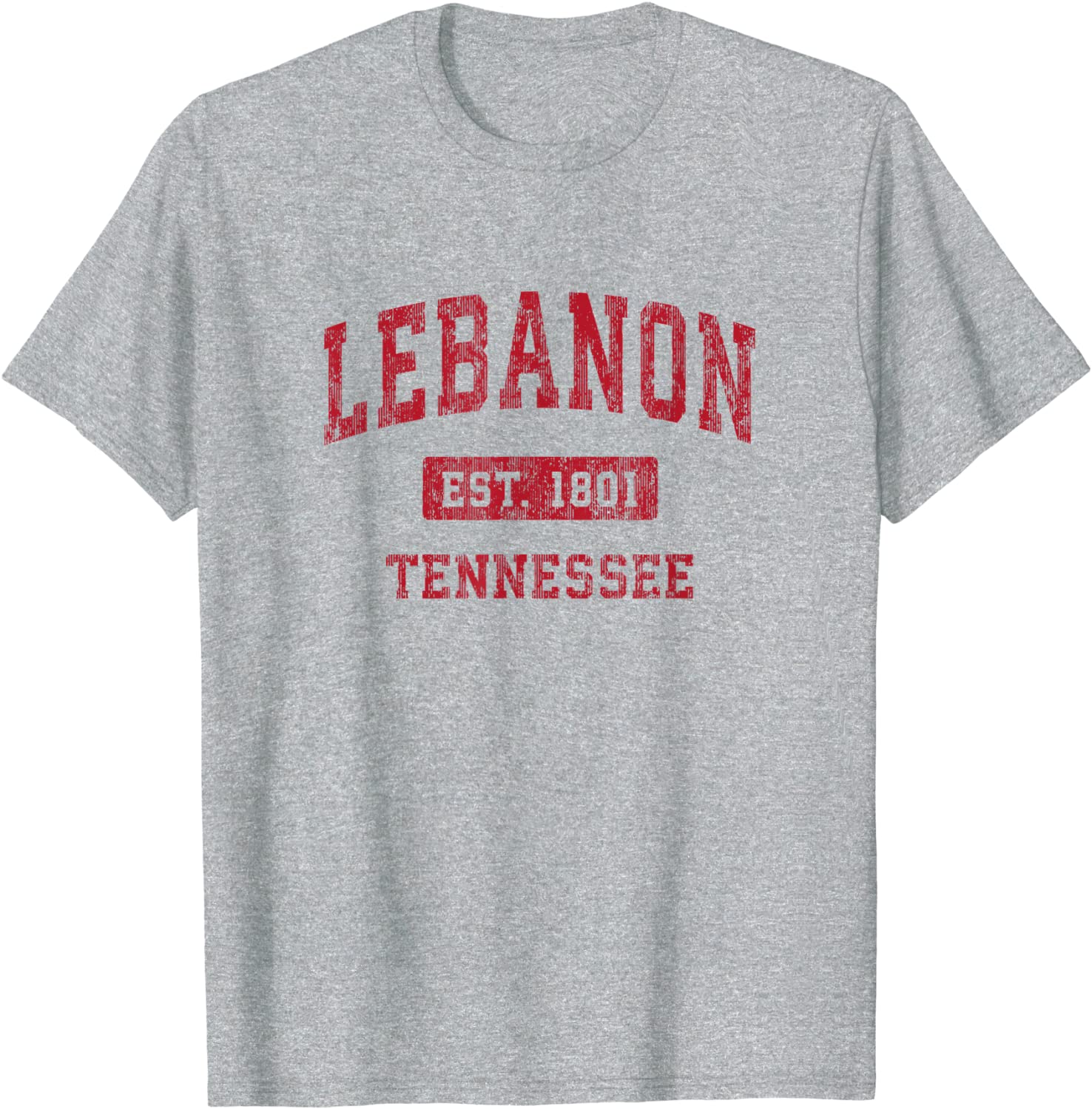 Lebanon Tennessee TN Vintage Sports Design Red Design T-Shirt