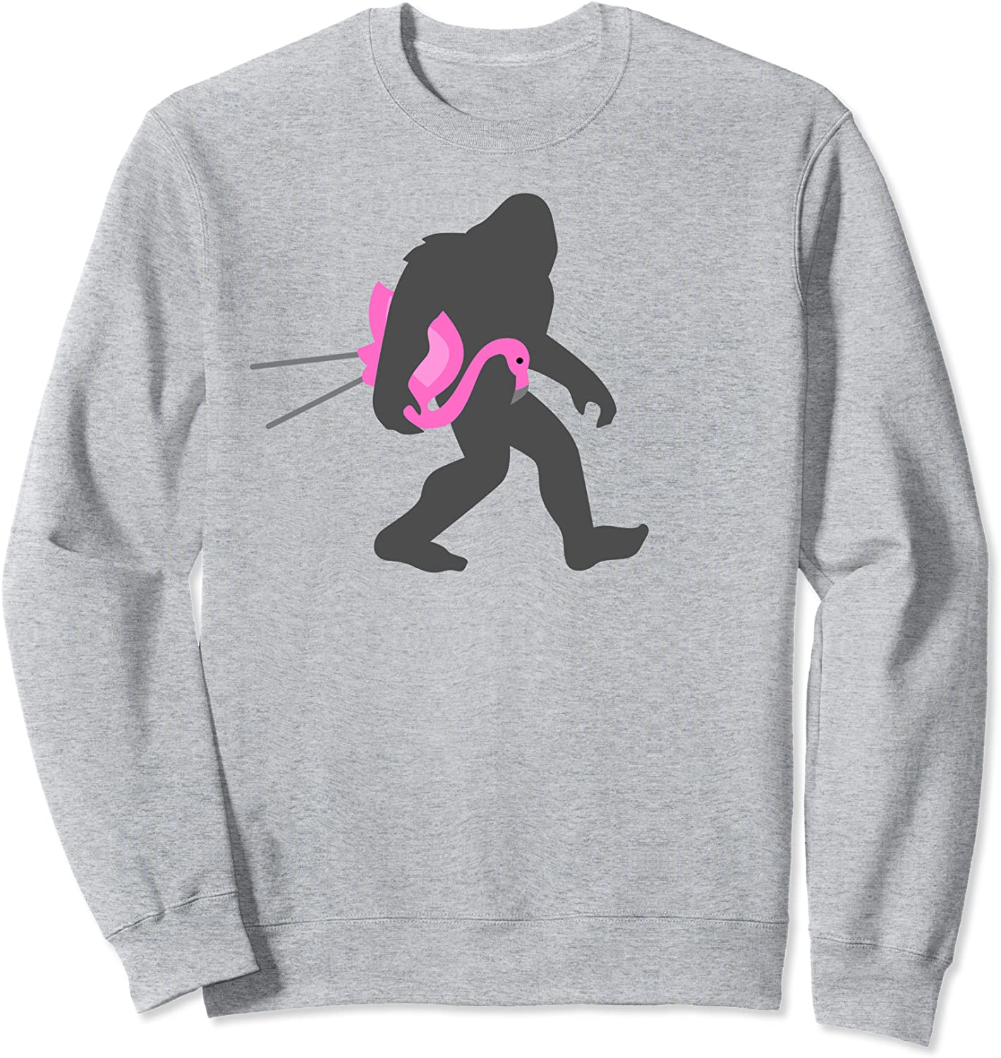 Bigfoot and Lawn Flamingo Sasquatch Funny Gift Sweatshirt