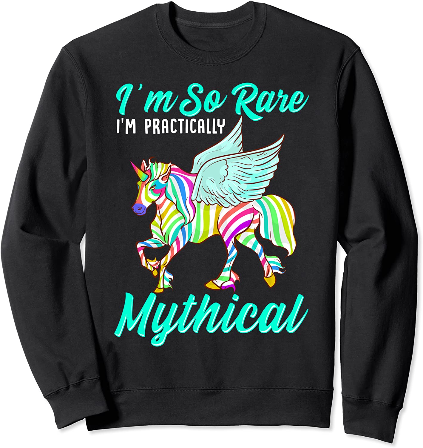 Rare Disease Zebra Unicorn Zebra Ribbon Sweatshirt