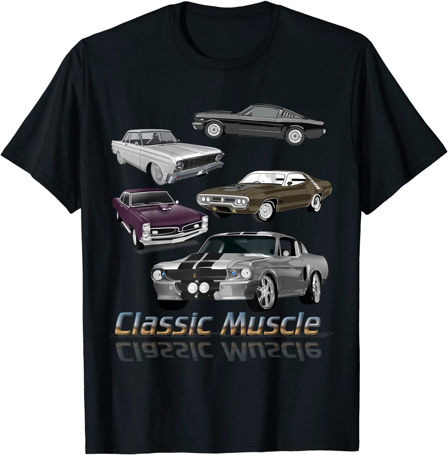 Classic American Muscle Cars Novelty T-Shirt