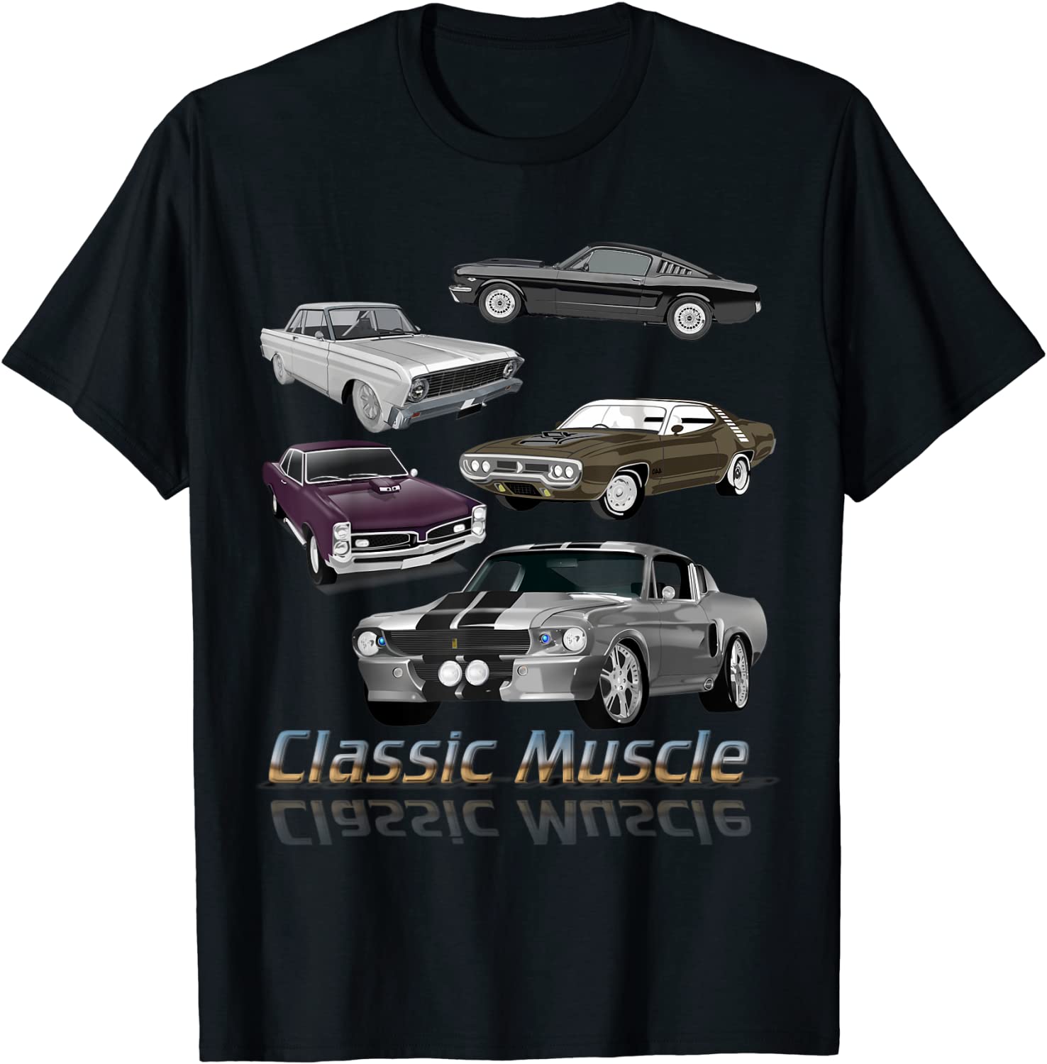 Classic American Muscle Cars Novelty T-Shirt