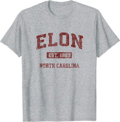 Elon North Carolina NC Vintage Athletic Sports Design T-Shirt