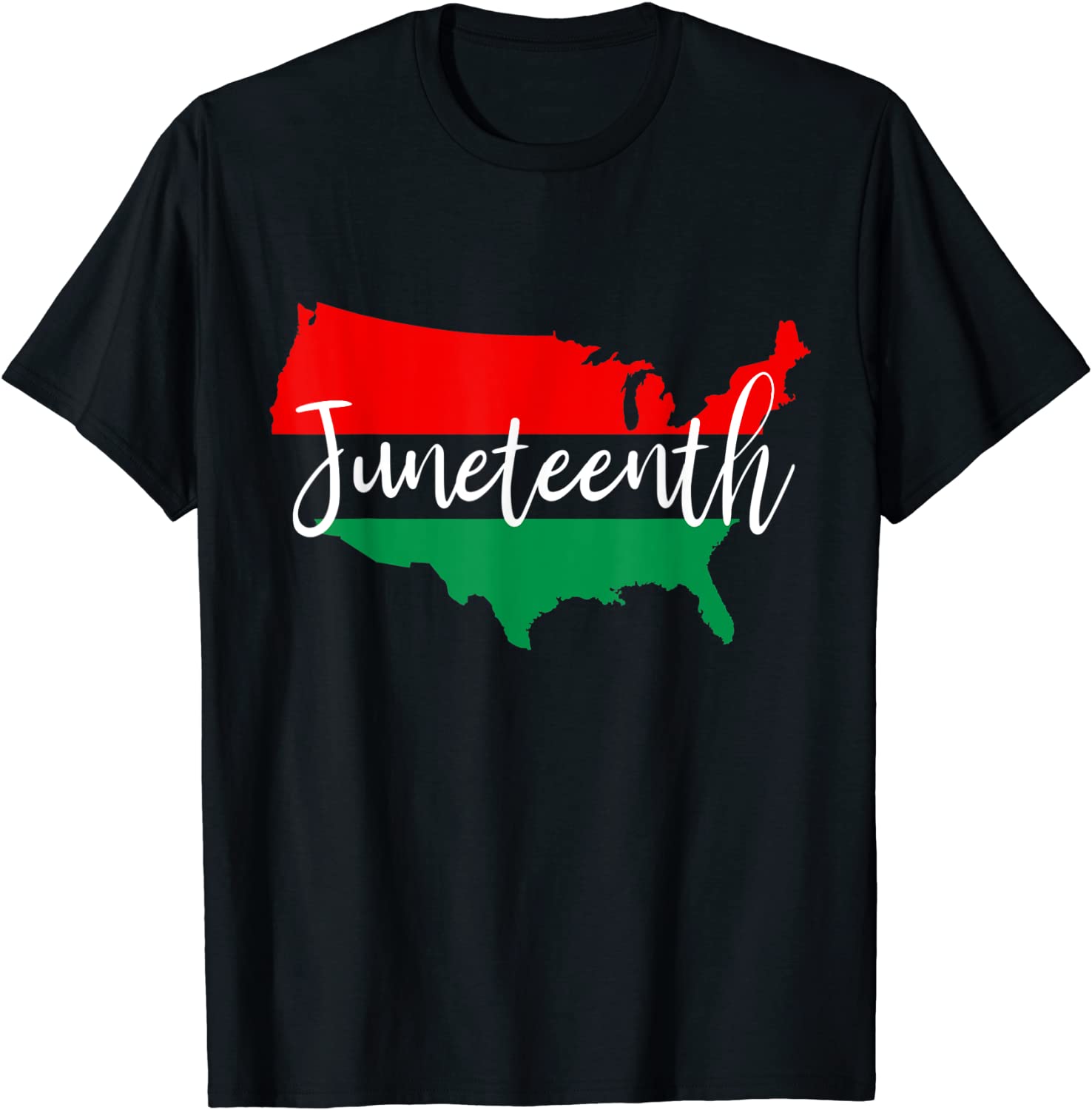 Juneteenth Celebrate Black Freedom USA Map Black History T-Shirt
