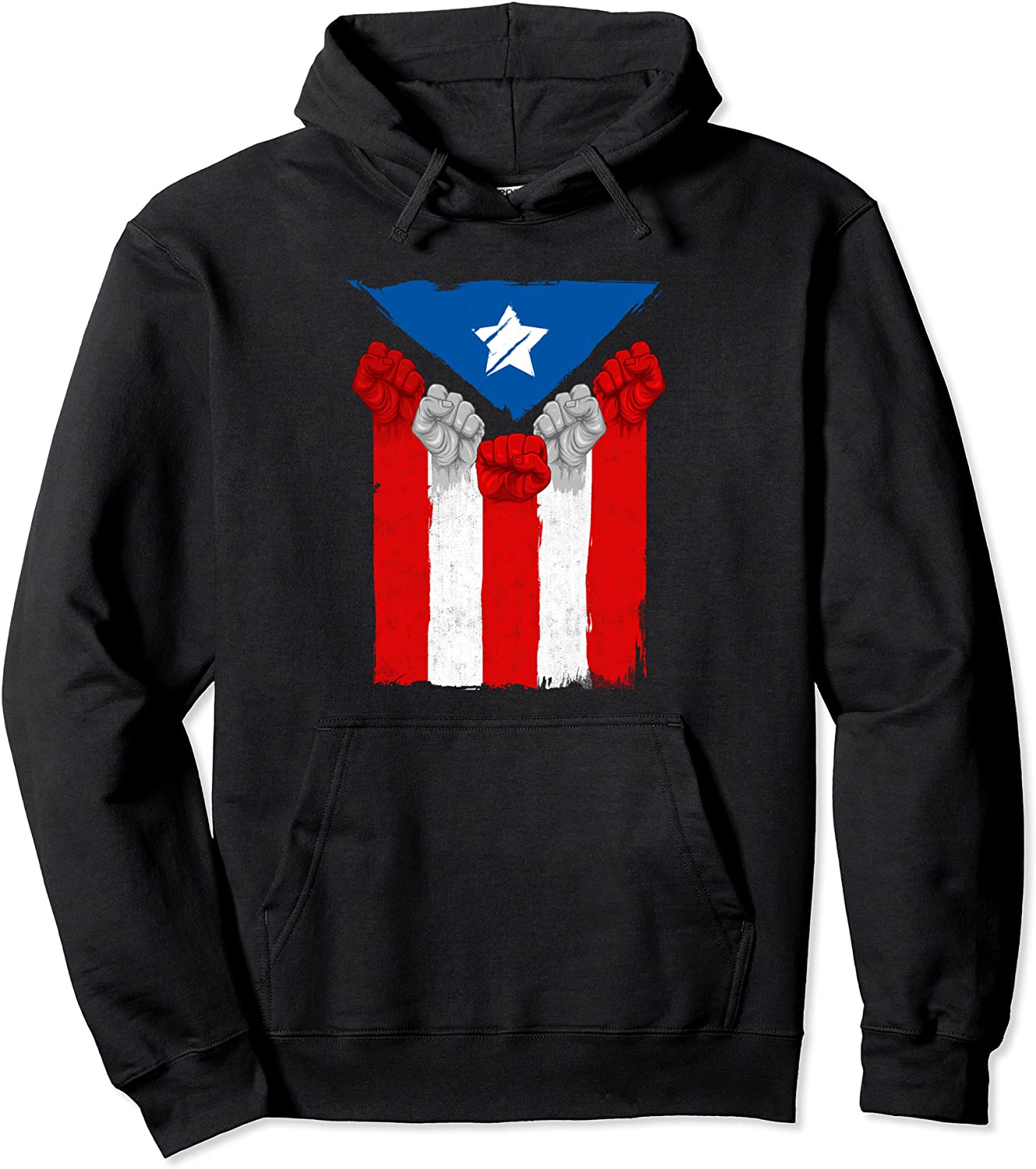 Raised Fists For Puerto Rico - Boricua Flag - Puerto Rican Pullover Hoodie