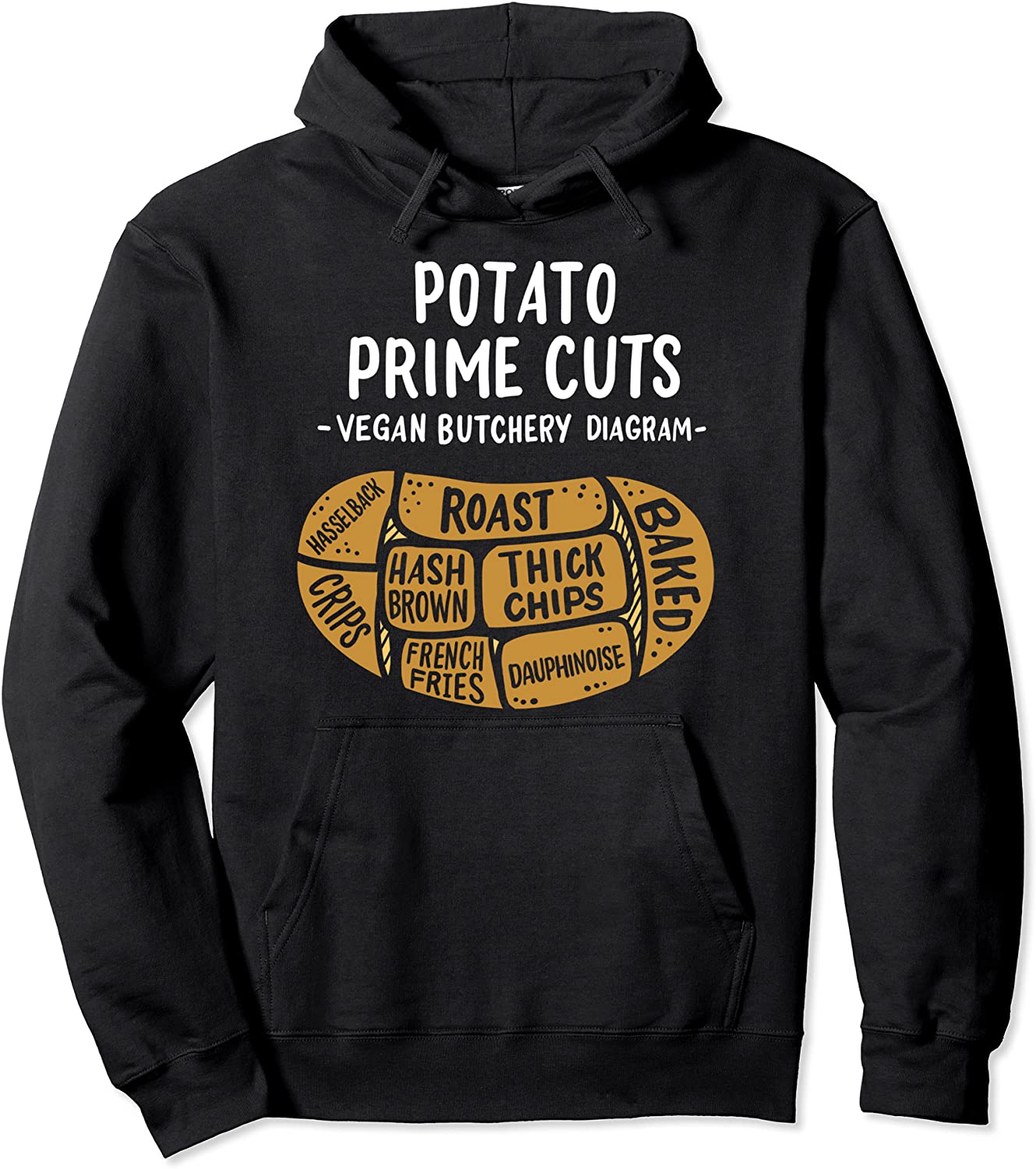 Funny Gift for Vegans Vegetarians Vegan Potato Vegetable Pullover Hoodie