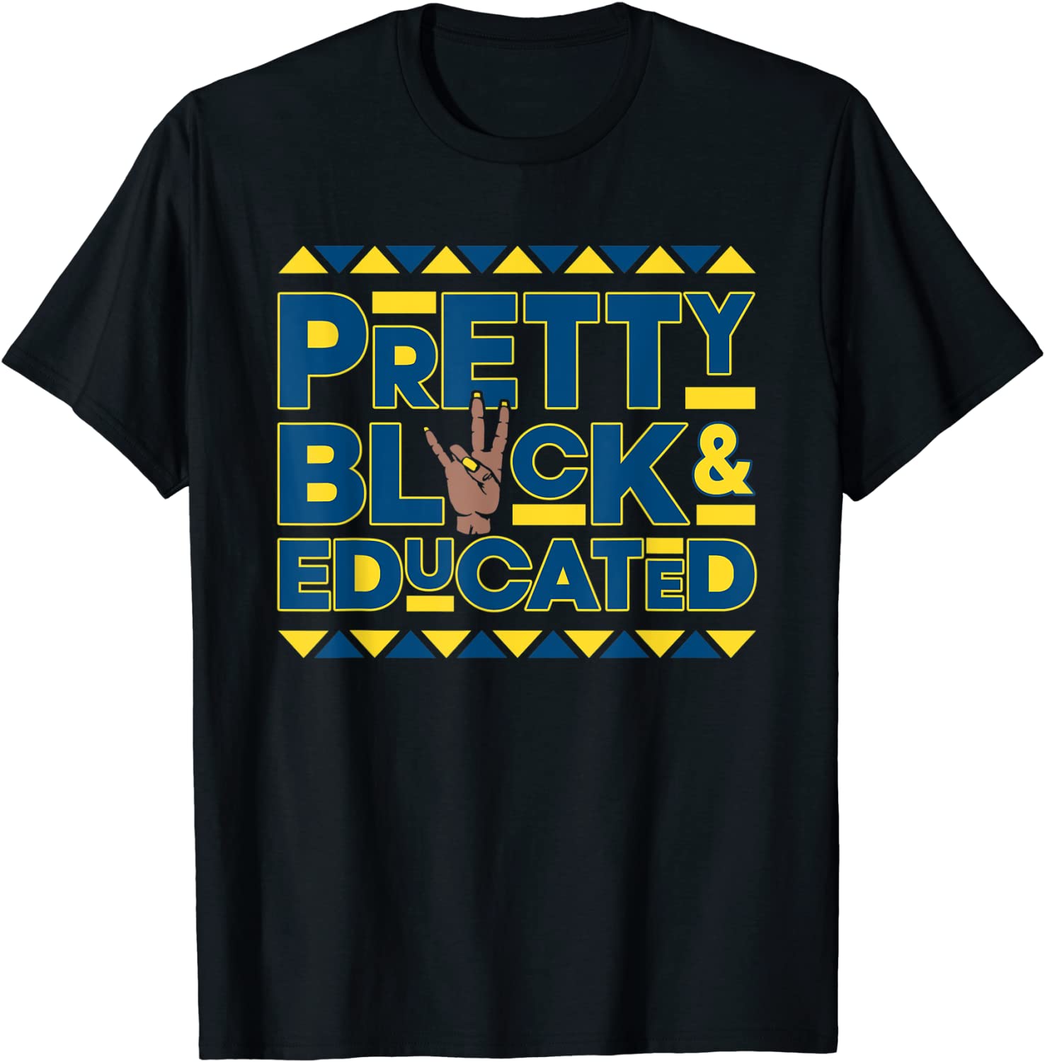 SGRho 1922 Pretty Sigma Hand Sign Gamma Black Rho Educated T-Shirt