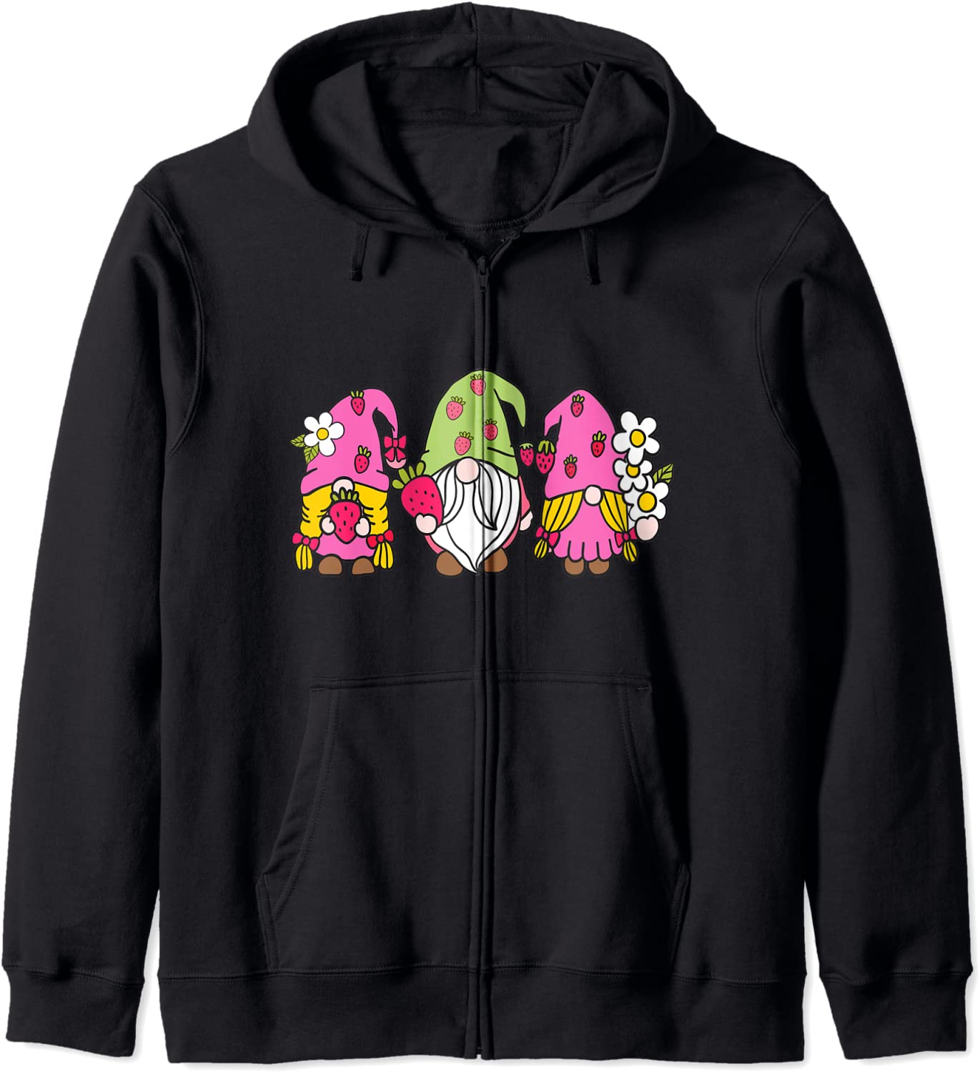 3 Cute Strawberry Gnomes Strawberries Hoodie