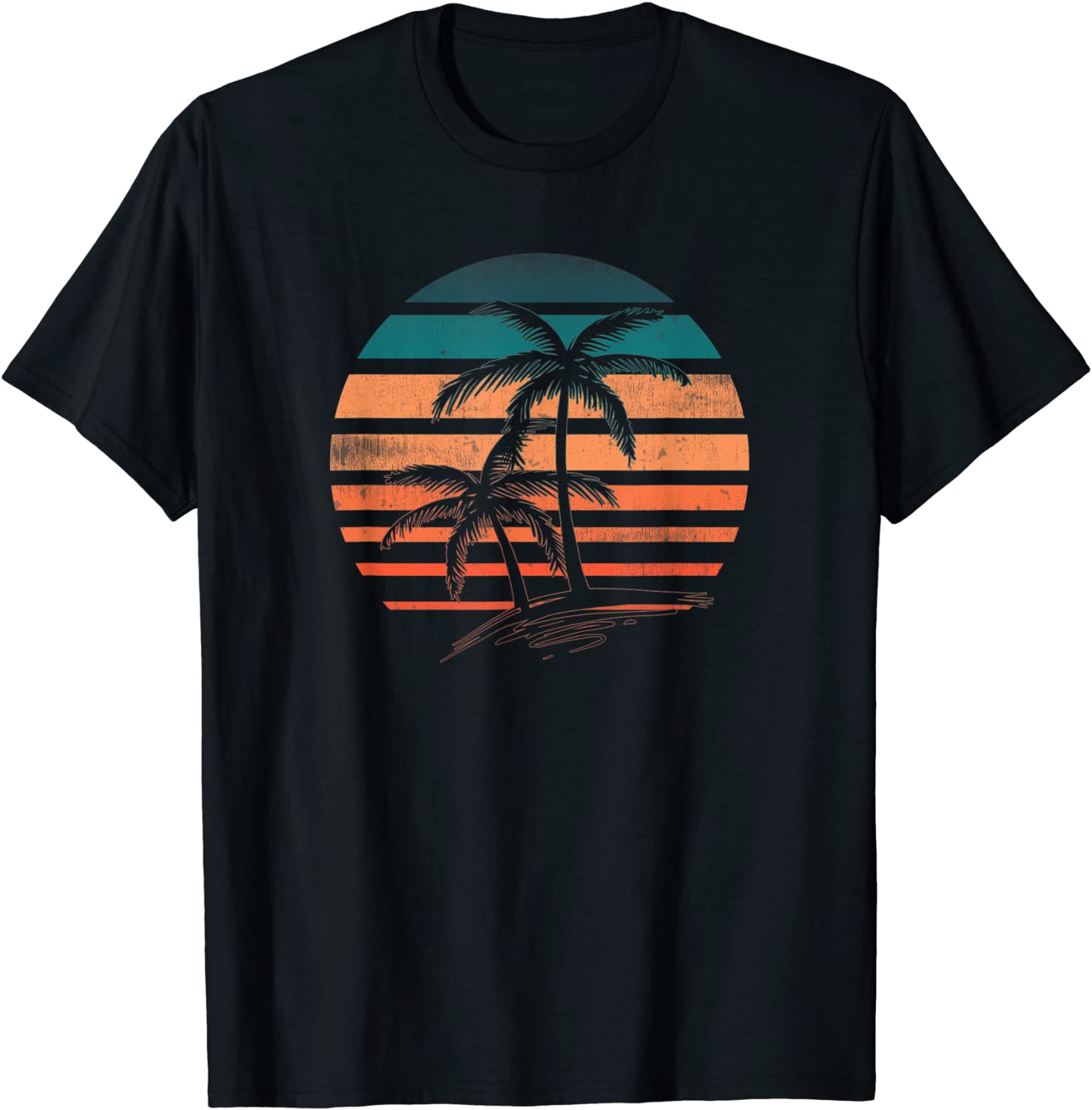 Retro Vintage Sunset Palm Trees T Shirt