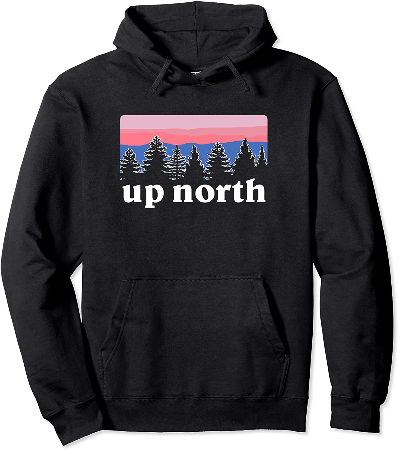 Up North Sunset Pine Tree Lake Life Nature Hoodie Sweatshirt