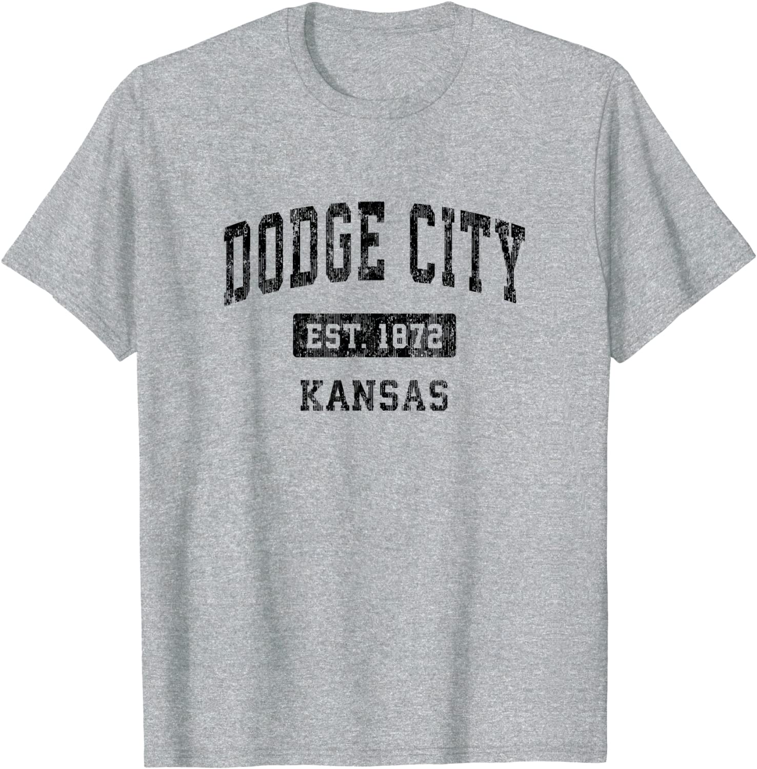 Dodge City Kansas KS Vintage Sports Design Black Design T-Shirt