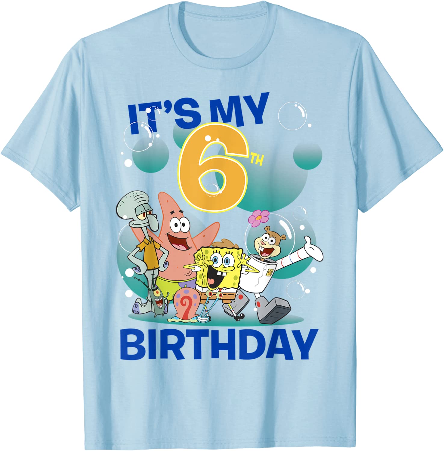 SpongeBob SquarePants Its My 6th Birthday Group Shot T-Shirt