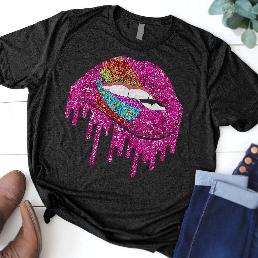 Sexy Lips Easter Day Bunny Eggs Kiss Mouth Gift Men Women T-Shirt