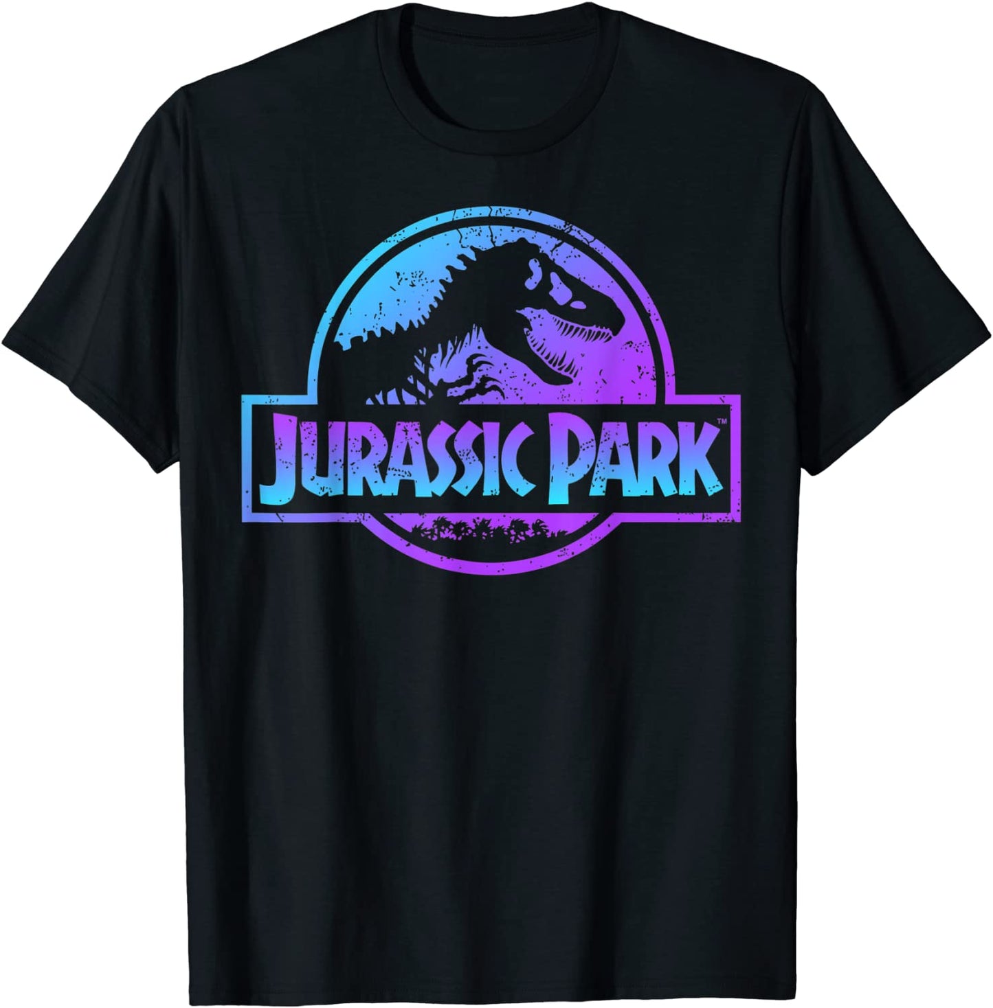 Jurassic Park Blue Purple Fossil Logo Graphic T-Shirt