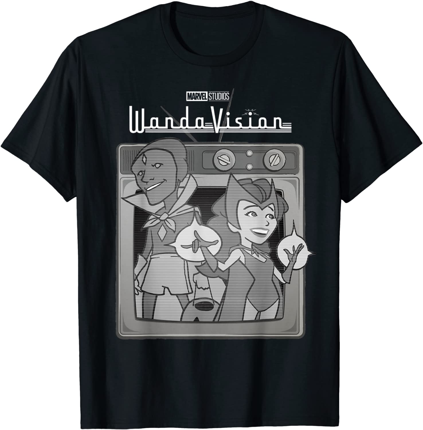 Marvel WandaVision Retro Cartoon TV Logo T-Shirt