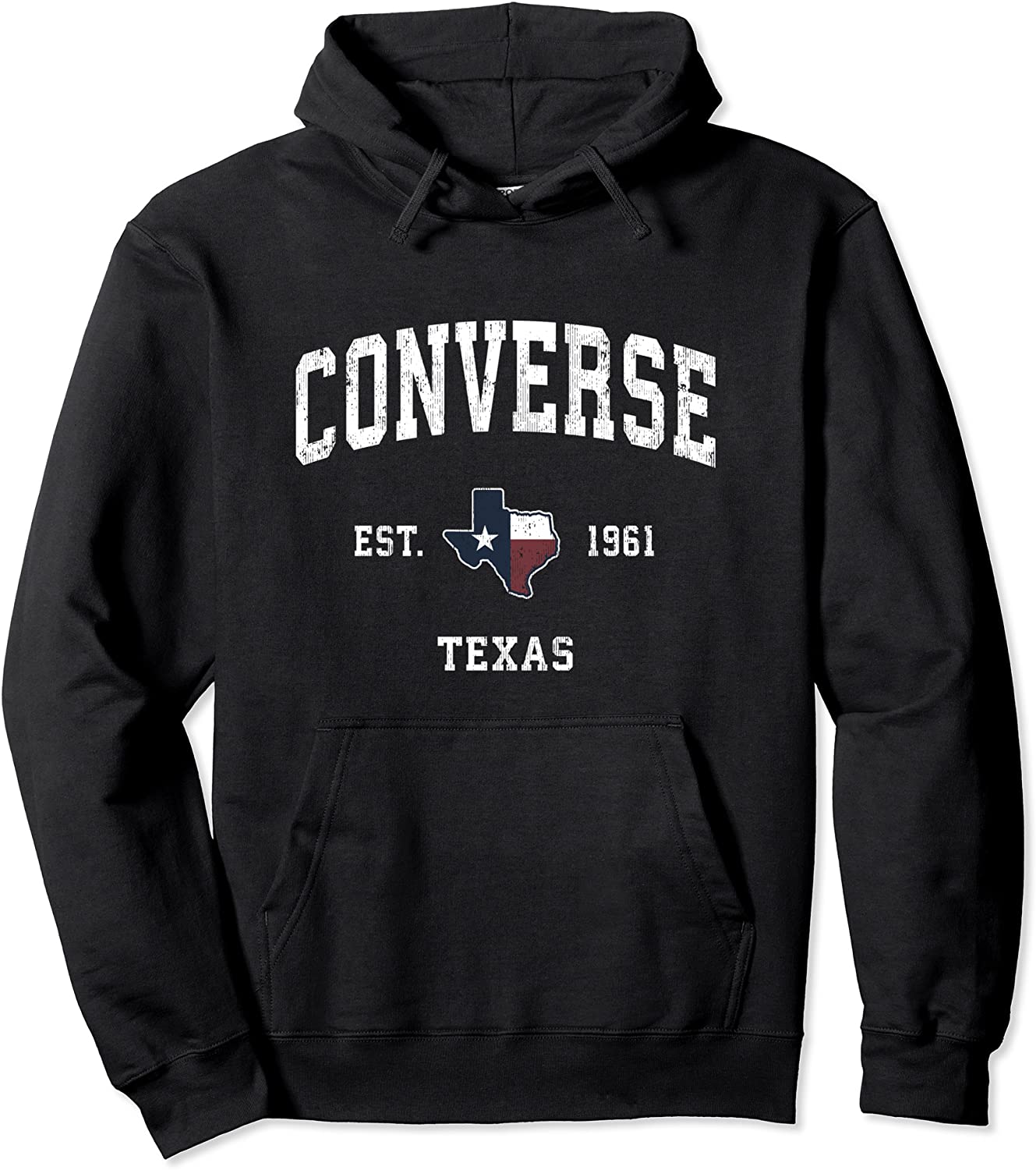 Converse Texas TX Vintage State Flag Sports Design Pullover Hoodie