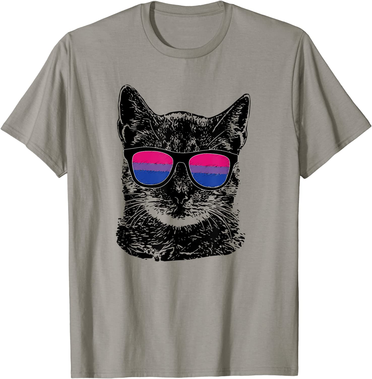 Bisexual Gay Pride Cat LGBT Sunglasses T-Shirt