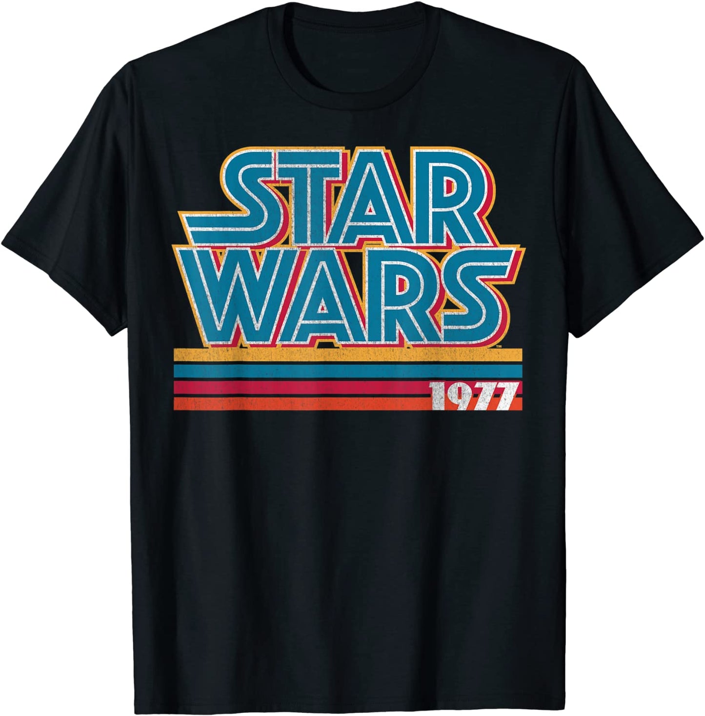 Star Wars Super Retro Striped Logo 1977 Graphic T-Shirt T-Shirt