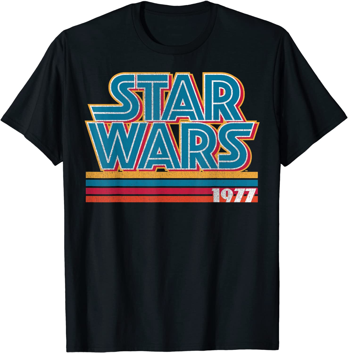 Star Wars Super Retro Striped Logo 1977 Graphic T-Shirt T-Shirt