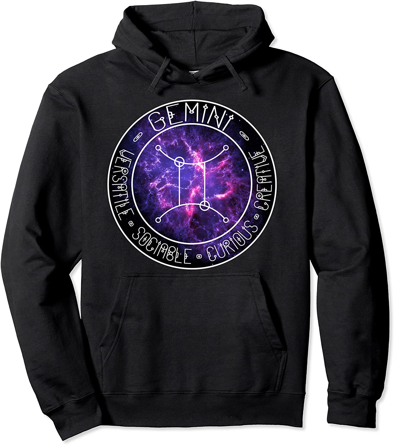 Gemini Zodiac Astrology Symbol and Qualities Pullover Hoodie