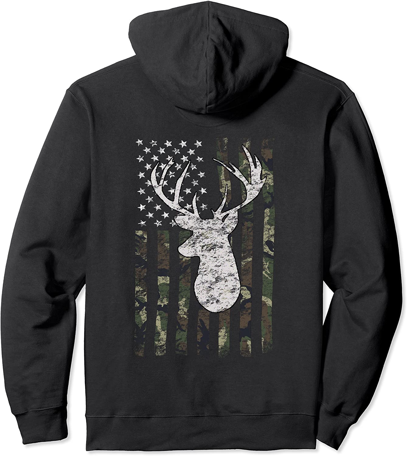 Buck Deer Hunting Camouflage Flag Hunter Hoodie