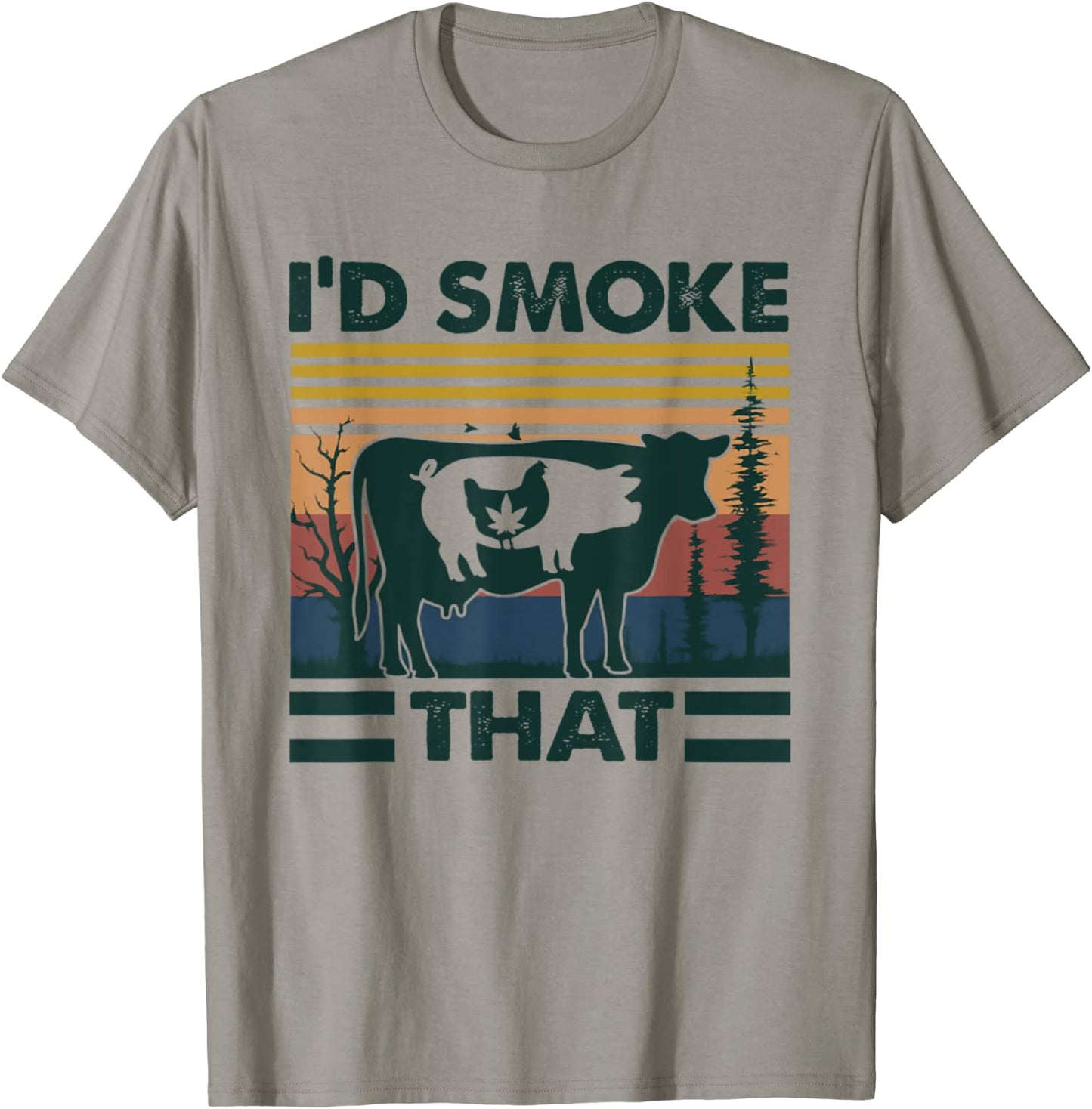Retro Vintage Farm Animals Id Smoke That Funny Gift T-Shirt
