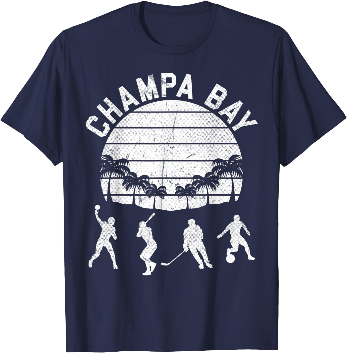 Champa Bay Retro Vintage All Sports Distressed Graphic T-Shirt