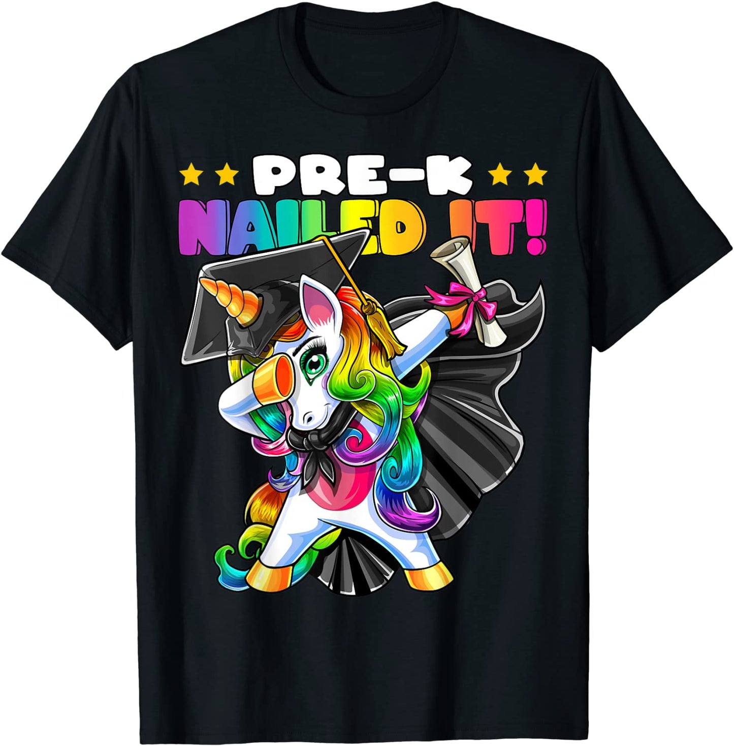 Dabbing Unicorn Pre-K Graduation Cap Gown Diploma Gift Girls T-Shirt