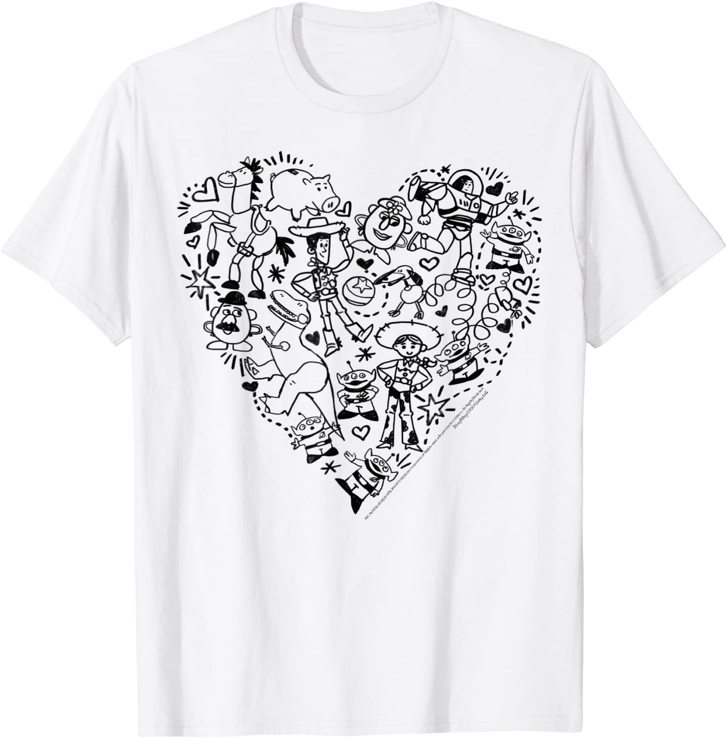 Disney Pixar Toy Story Characters Heart Fill Graphic T-Shirt T-Shirt