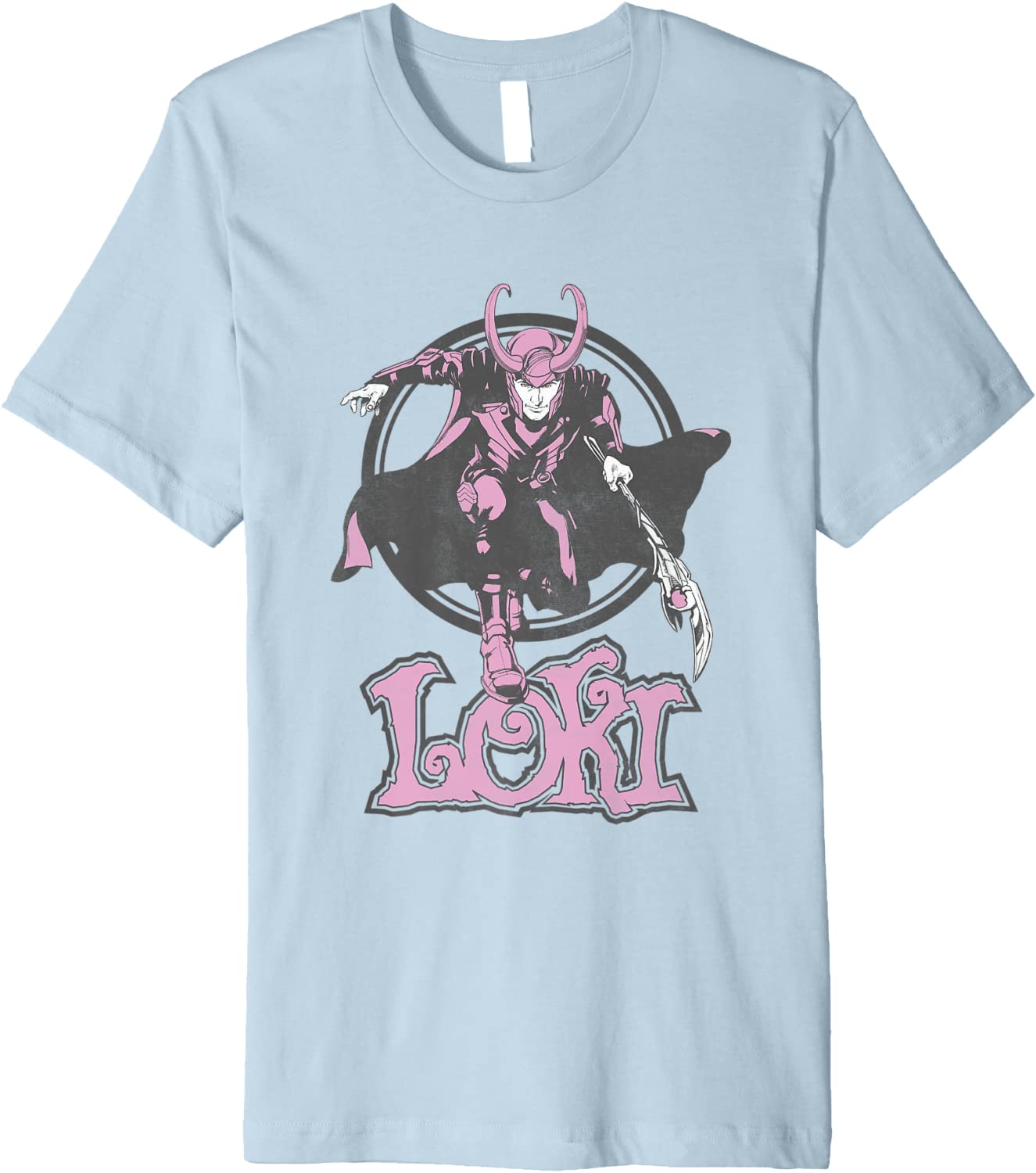 Marvel Loki Retro Pink Hue Stance Portrait Premium T-Shirt