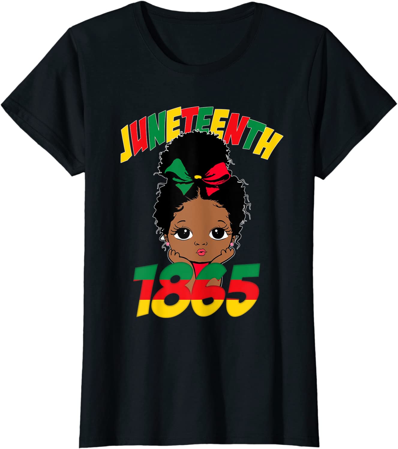 Juneteenth Celebrating 1865 Cute Black Girls Kids T-Shirt