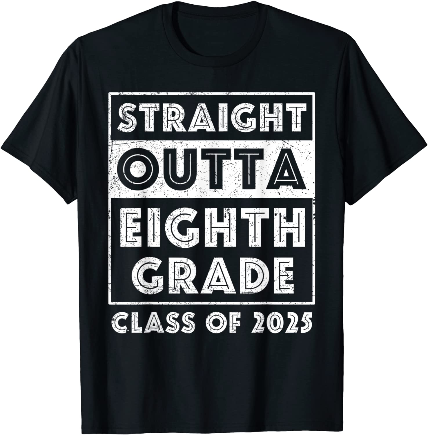 Straight Outta 8th Grade Tee Class of 2025 Graduation T-Shirt