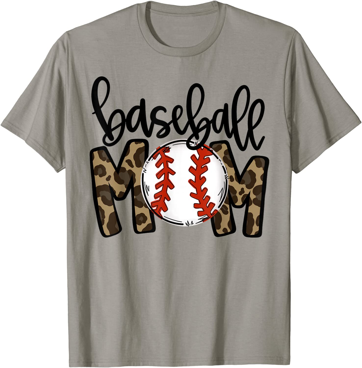 Baseball Mom Leopard Funny Softball Mom Shirt Mothers Day T-Shirt