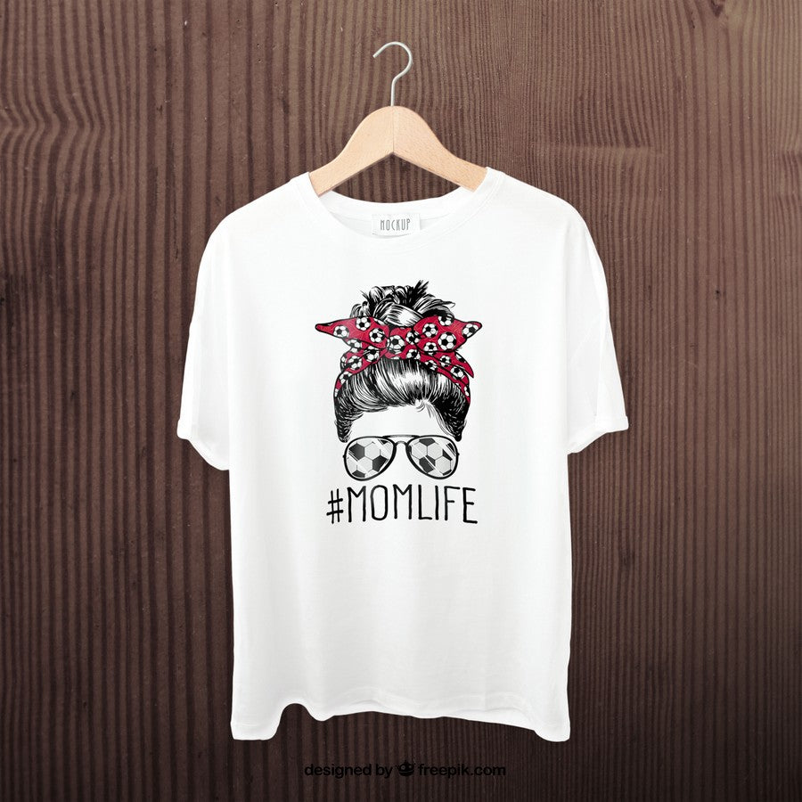 Mom Life Soccer Mom Mothers Day 2021 Messy Bun Funny T-Shirt